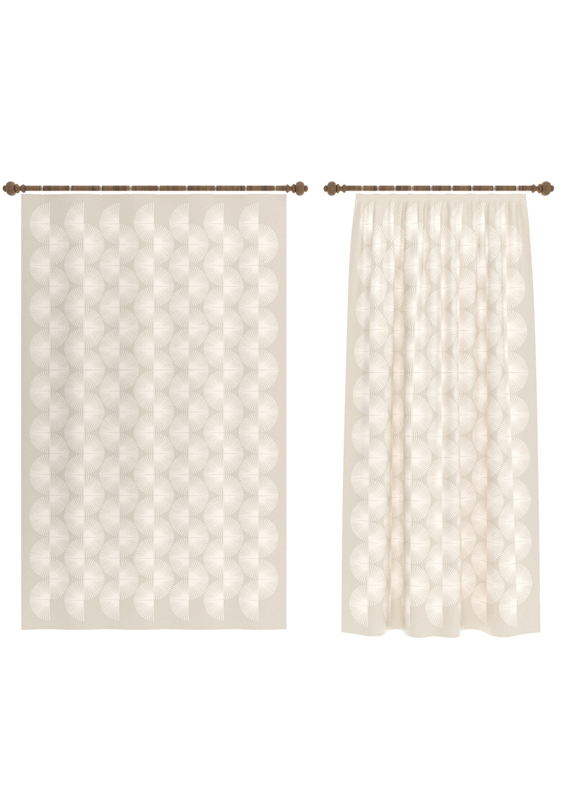 Elysandra Cream Art Deco Curtain