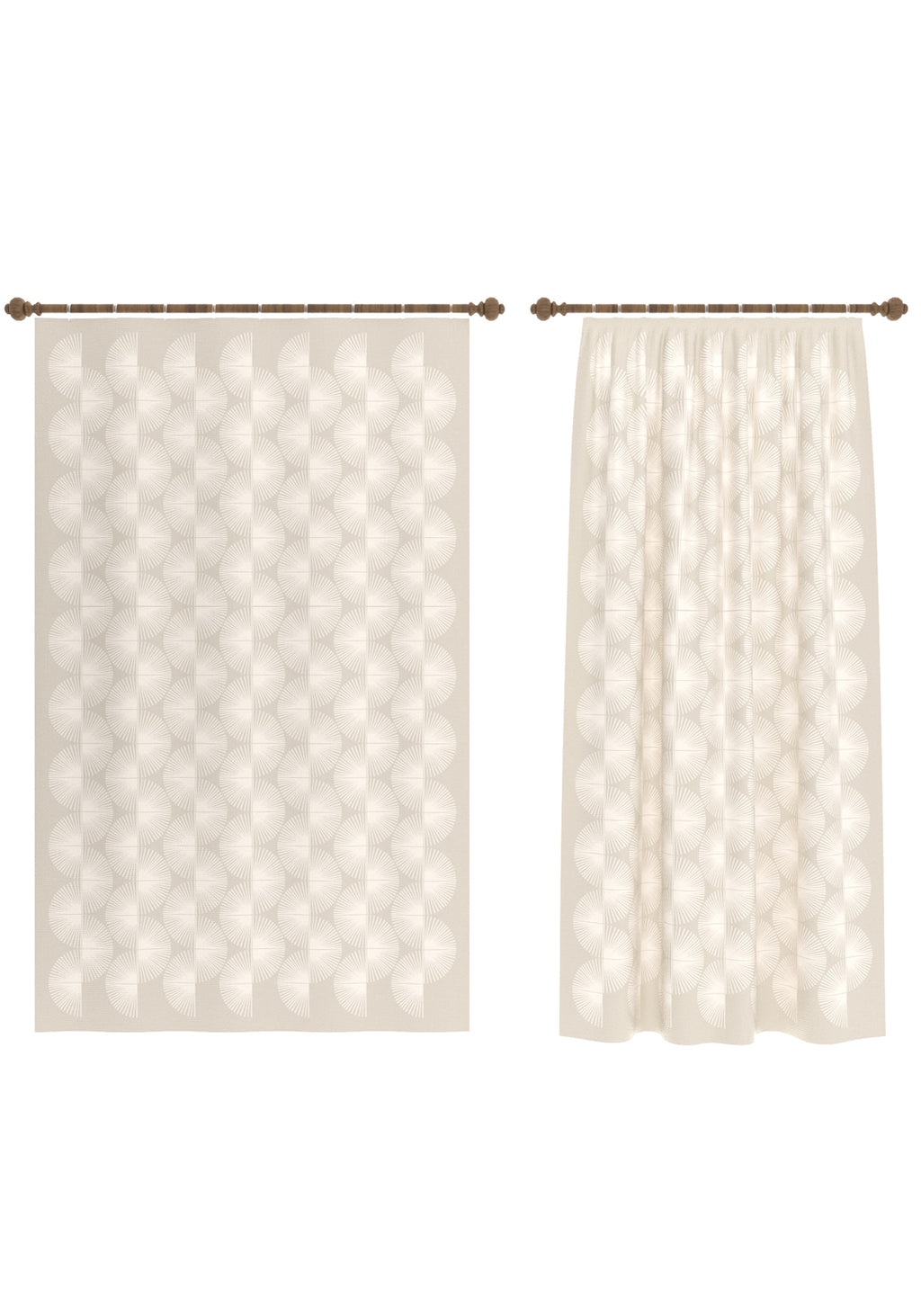 Elysandra Cream Art Deco Curtain