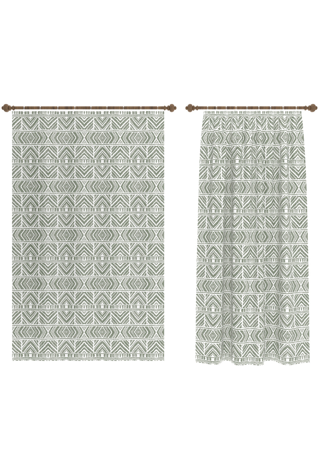 Gilyra Sage Geometric Curtain