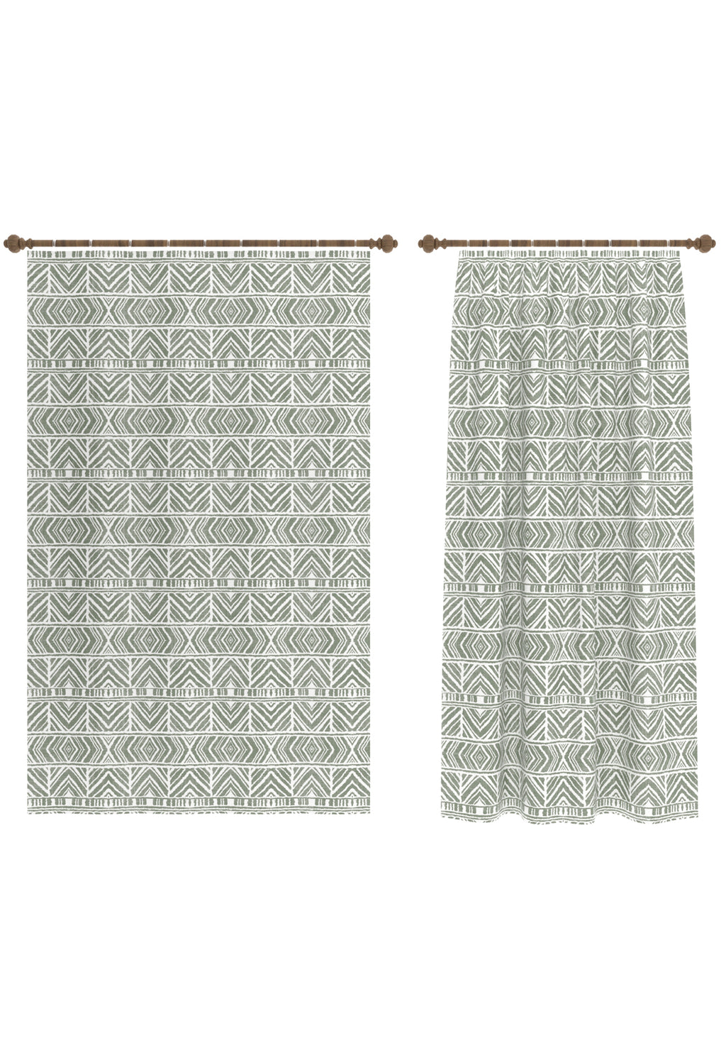 Gilyra Sage Geometric Curtain