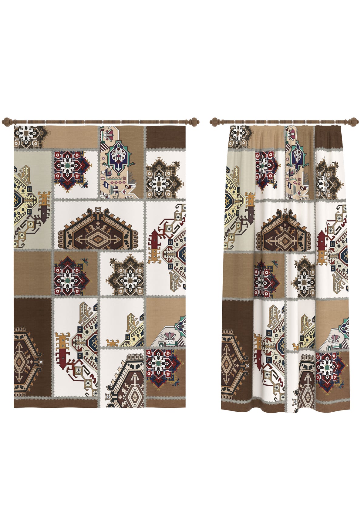 Cedric Boho Patchwork Curtain