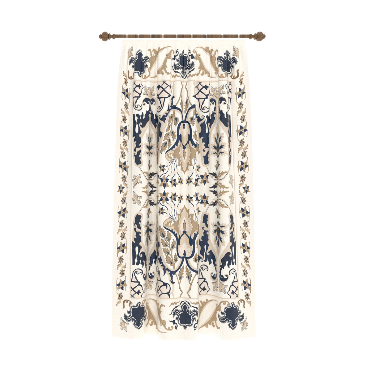 Henry Blue and Cream Curtain