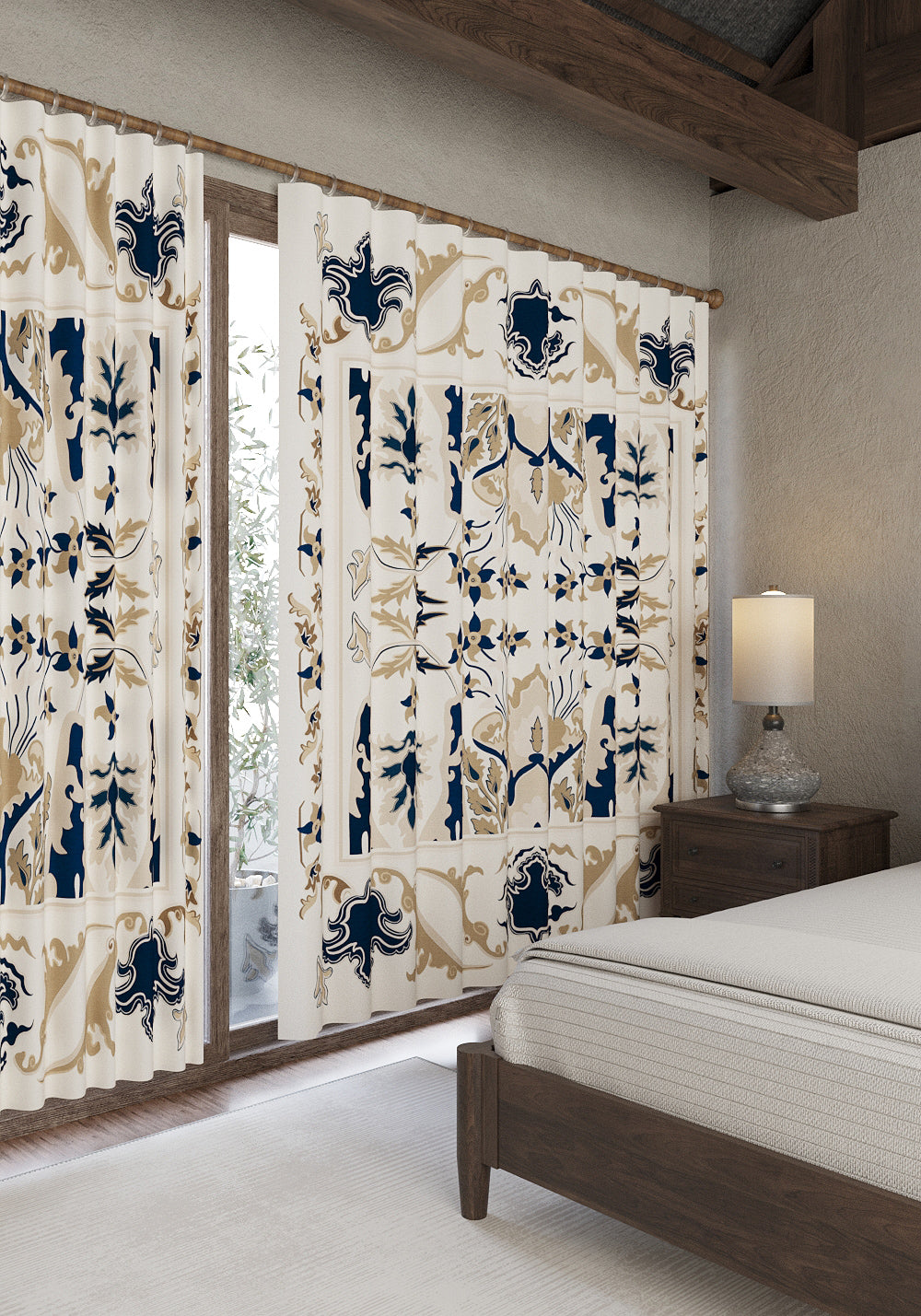 Henry Blue and Cream Curtain
