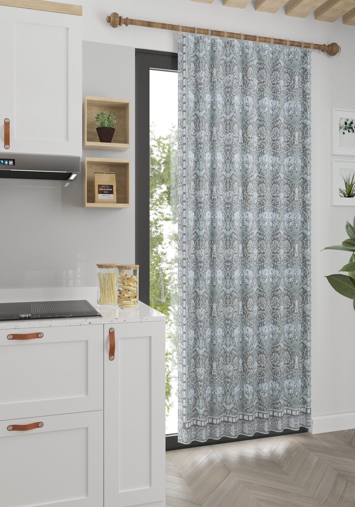 Zachary Blue Grey Curtain