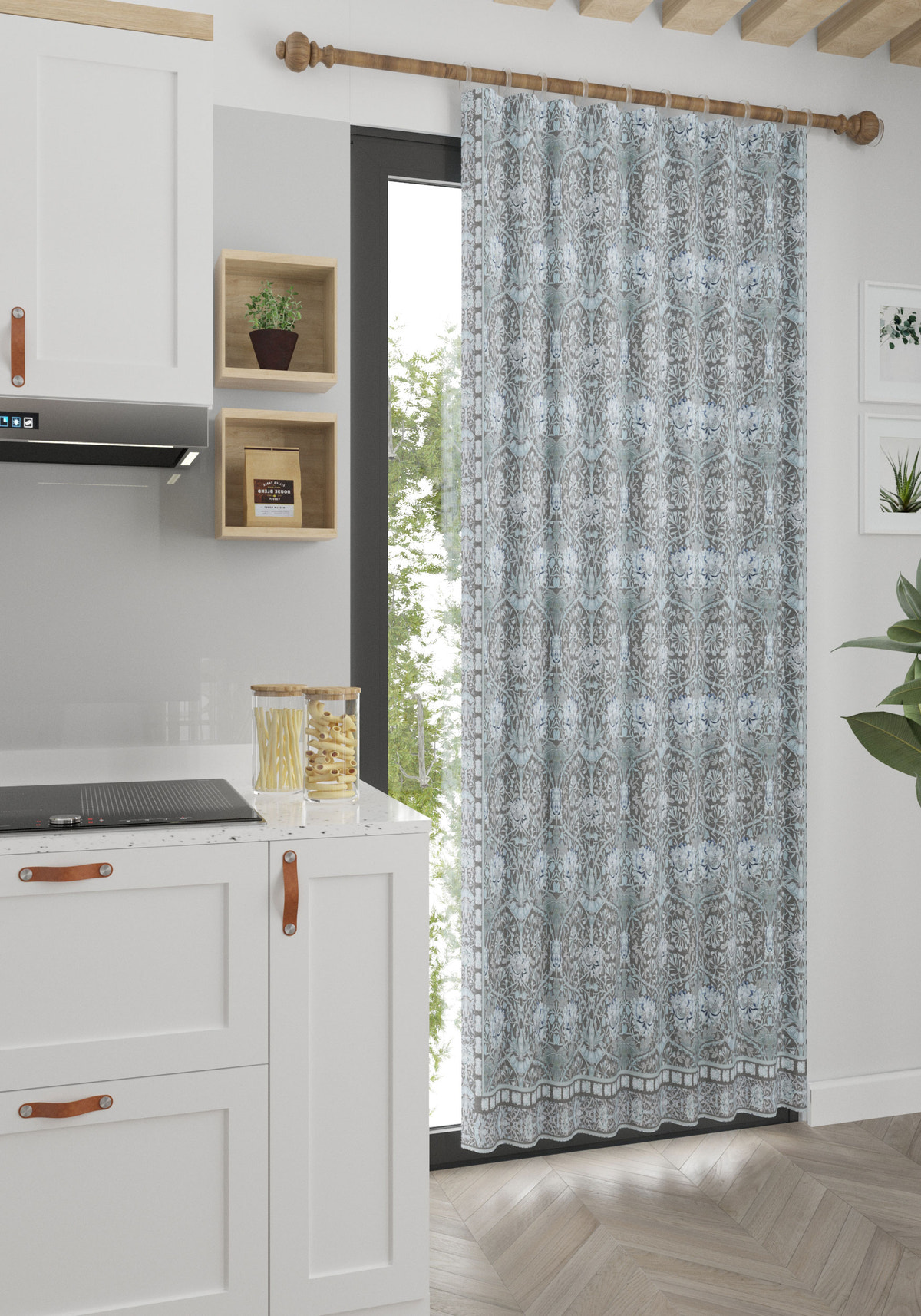 Zachary Blue Grey Curtain