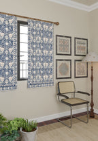 Zachary Navy Blue Art Nouveau Curtain