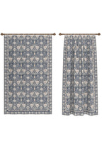 Zachary Navy Blue Art Nouveau Curtain
