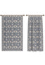 Zachary Navy Blue Art Nouveau Curtain