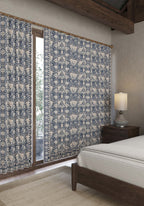 Zachary Navy Blue Art Nouveau Curtain