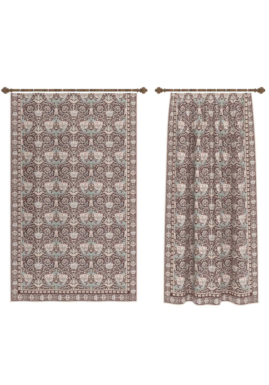 Zachary Burgundy Vintage Curtain
