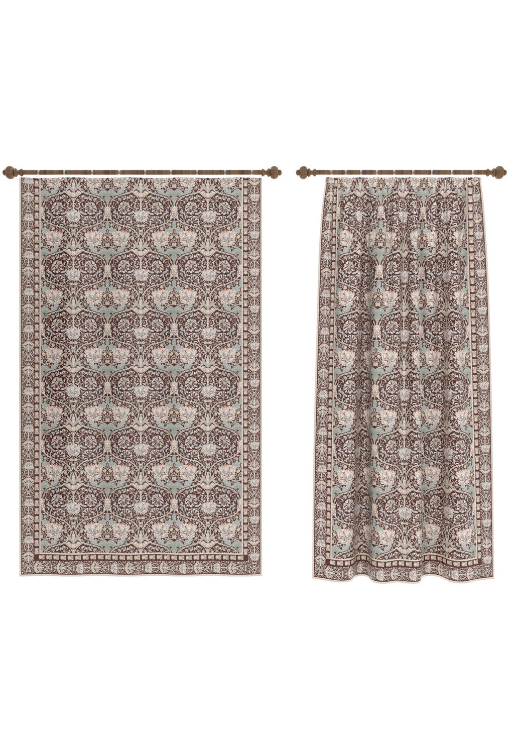 Zachary Burgundy Vintage Curtain
