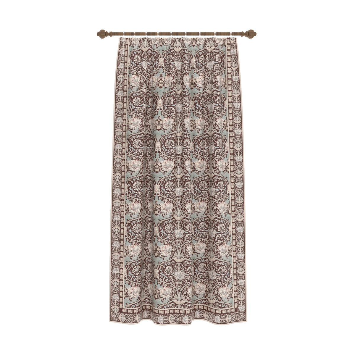 Zachary Burgundy Vintage Curtain