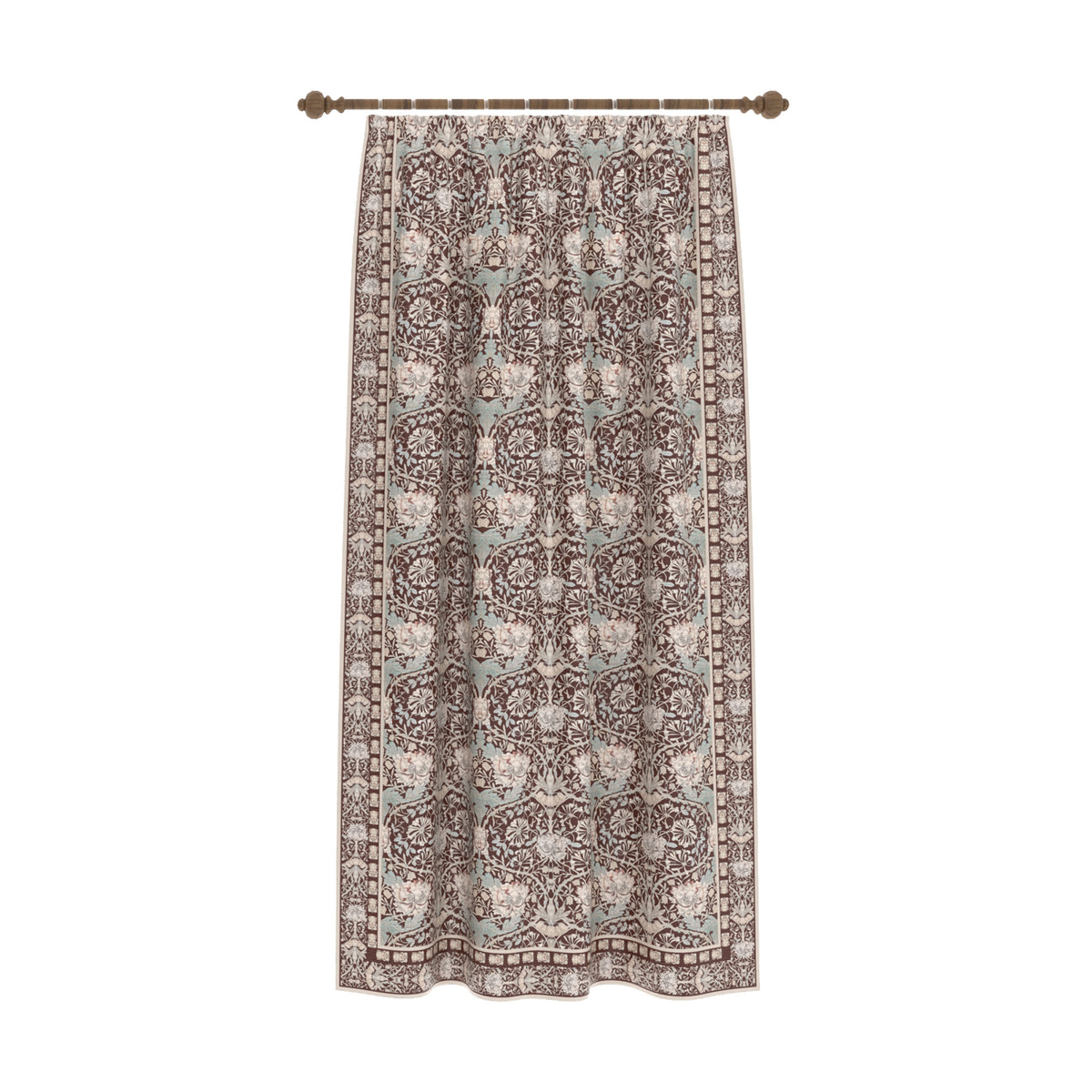 Zachary Burgundy Vintage Curtain