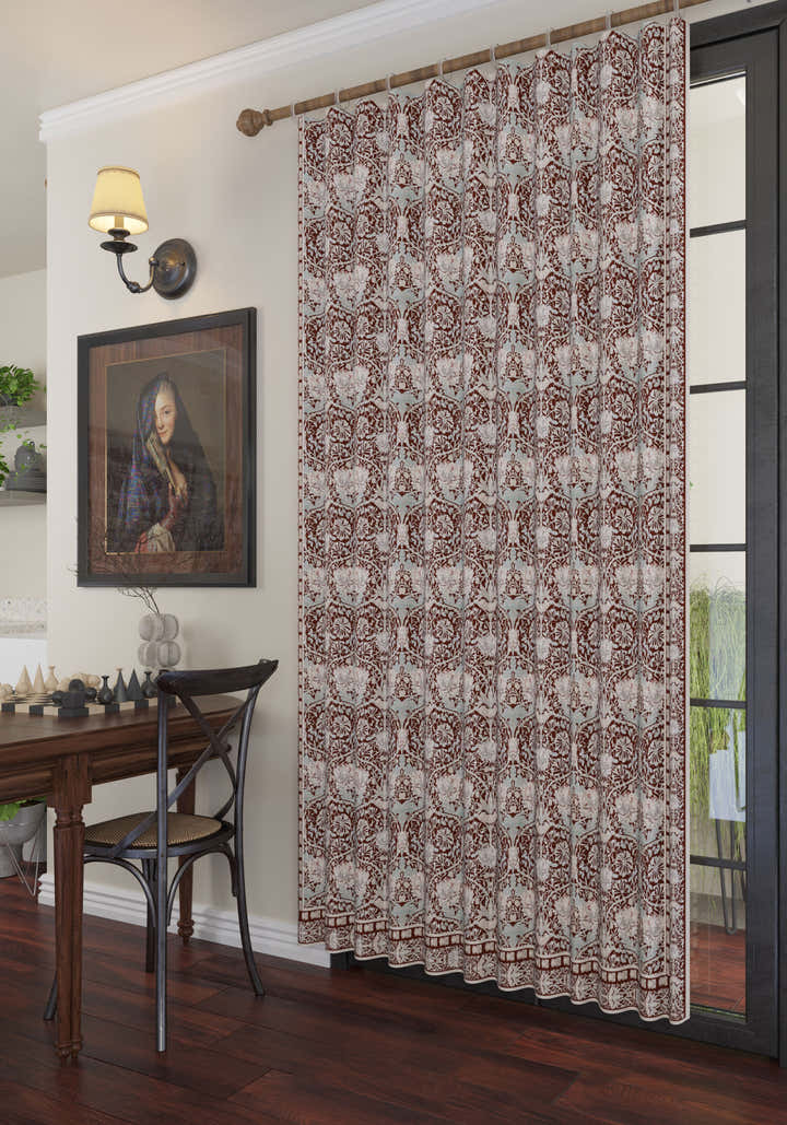 Zachary Burgundy Vintage Curtain