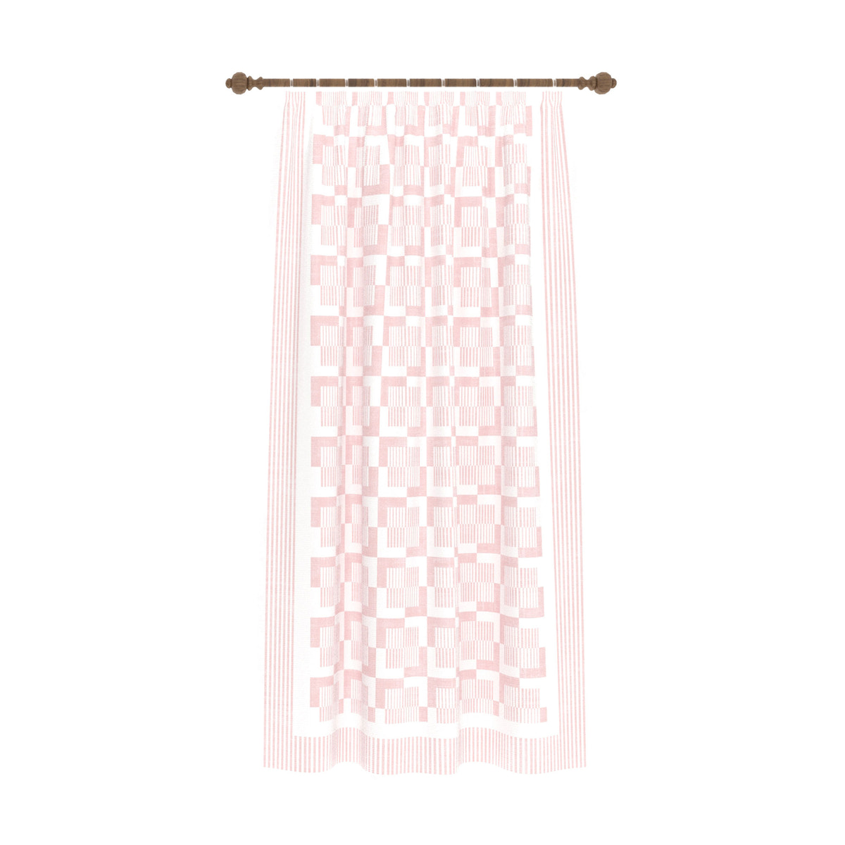 Berylle Geometric Pink Curtain