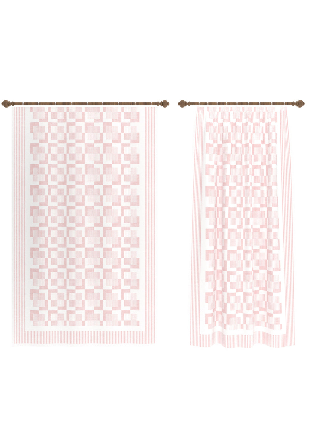 Berylle Geometric Pink Curtain