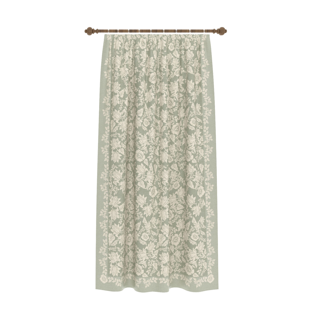 Minora Sage Green Floral Curtain