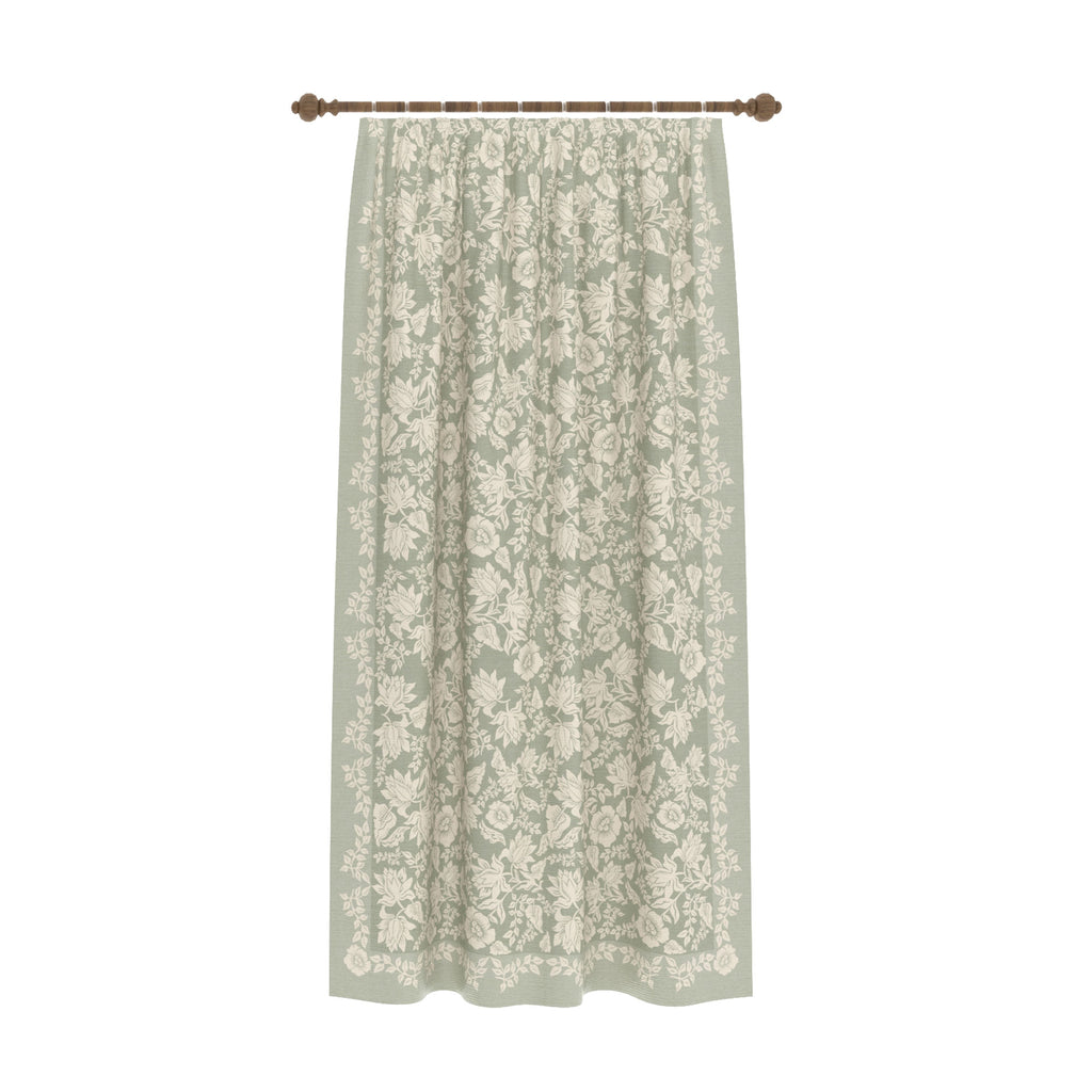 Minora Sage Green Floral Curtain
