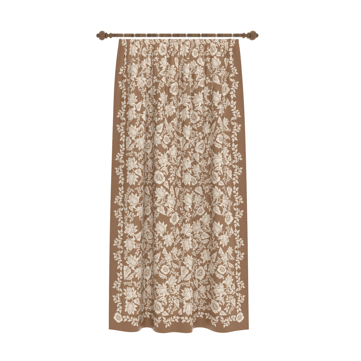 Minora Taupe Floral Curtain