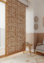 Minora Taupe Floral Curtain