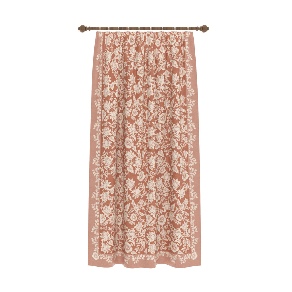 Minora Peach Floral Curtain