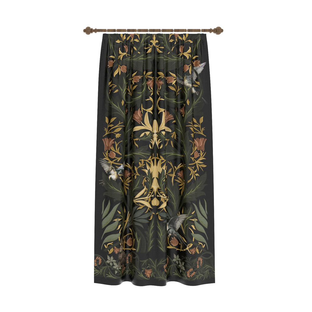 Merillo Black Botanical Curtain