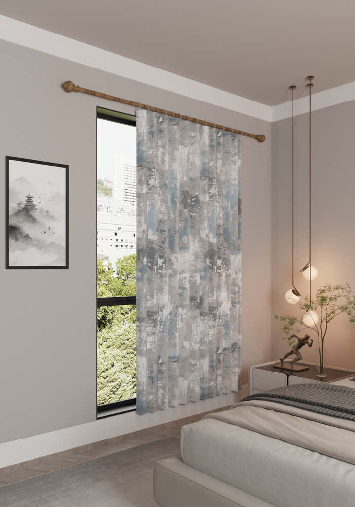 Matthew Blue Grey Curtain