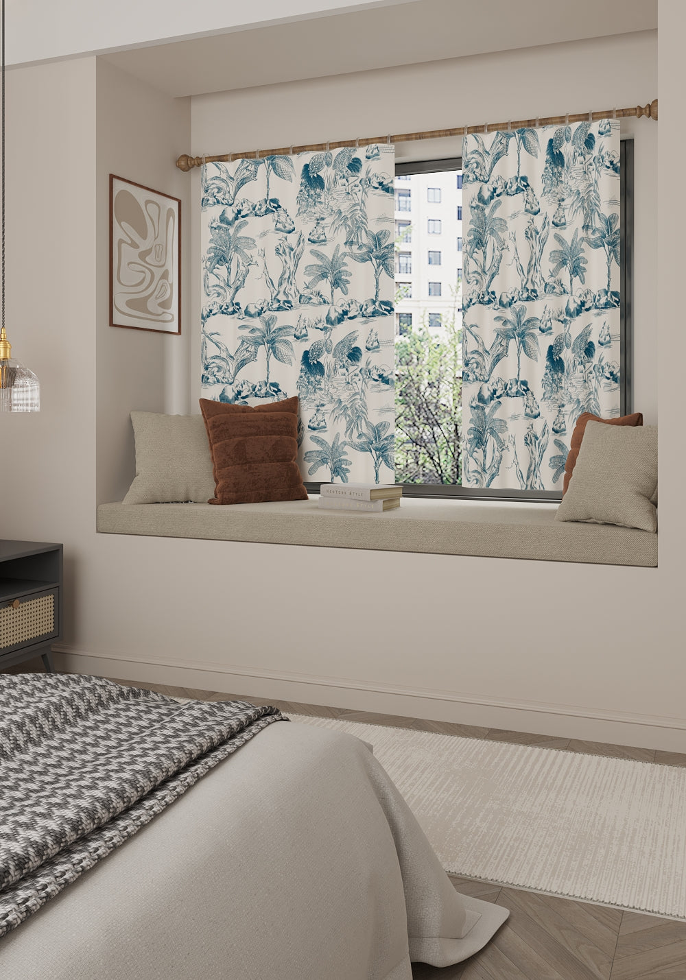 Palmera Tropical Toile Curtain