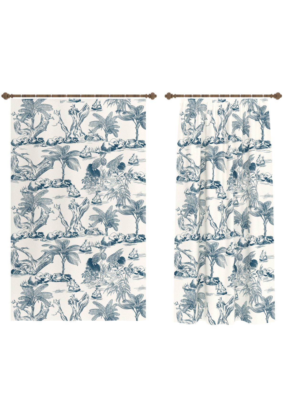 Palmera Tropical Toile Curtain