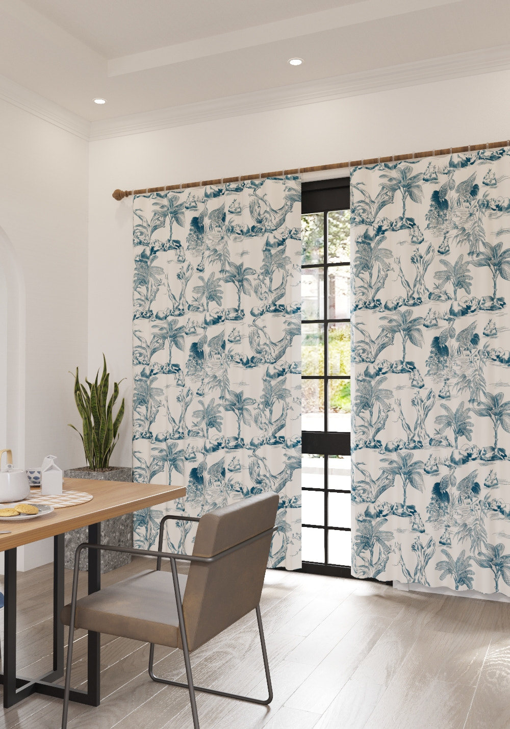 Palmera Tropical Toile Curtain