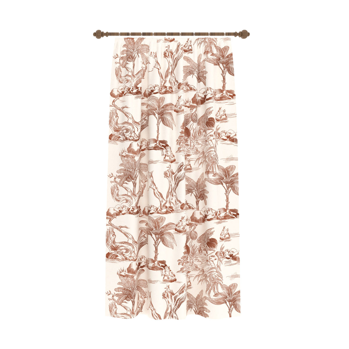 Palmera Toile de Jouy Curtain