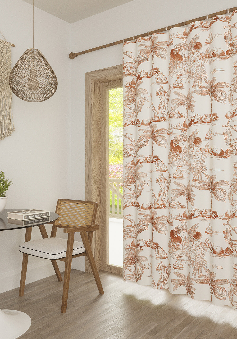 Palmera Toile de Jouy Curtain