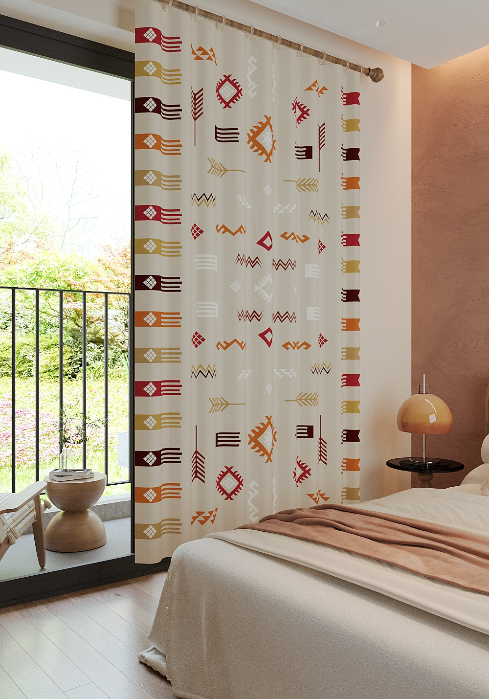 Azra Beige Southwestern Curtain