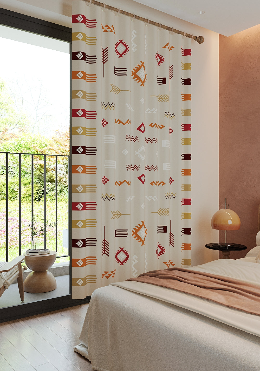 Azra Beige Southwestern Curtain