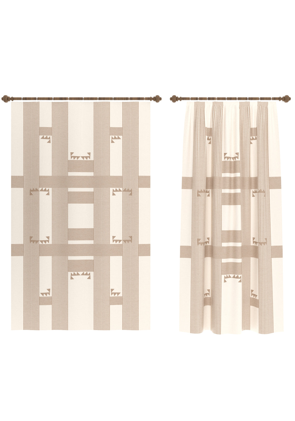 Nahla Geometric Oatmeal Curtain