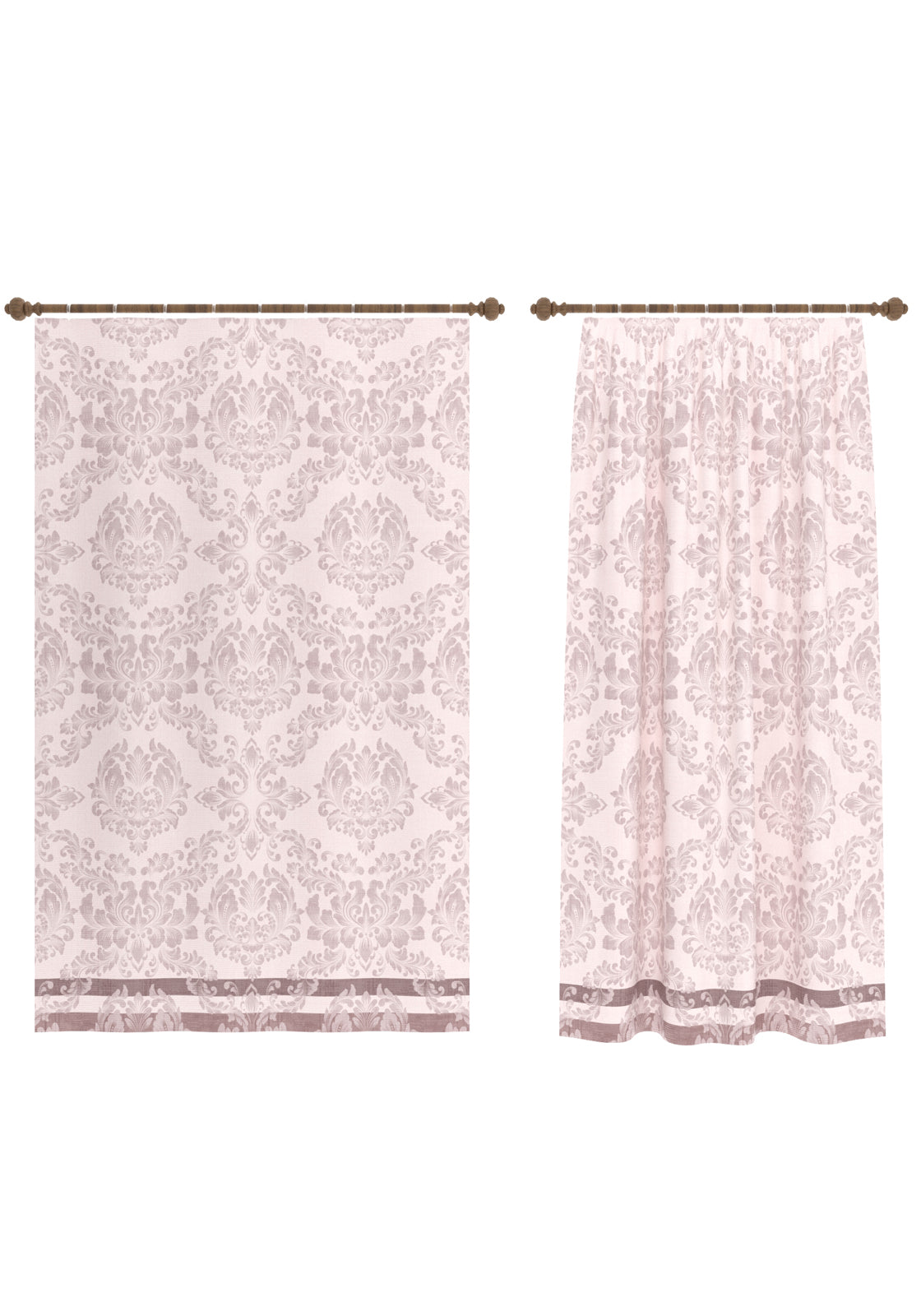 Liliane Blush Pink Damask Curtain