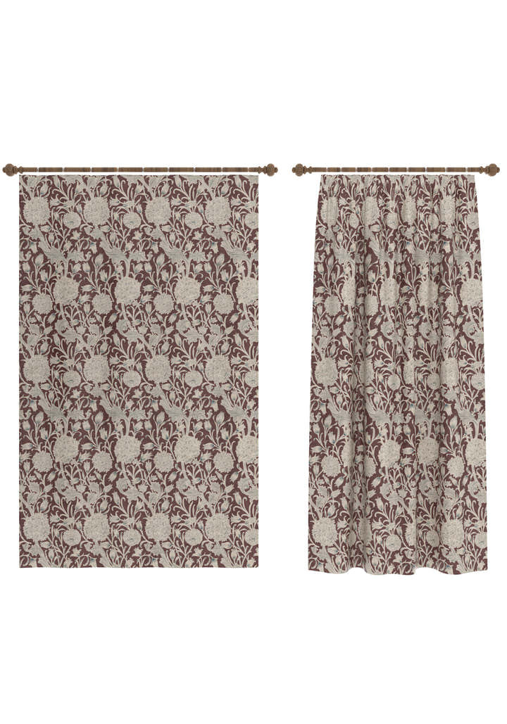 Thalassa Burgundy Vintage Curtain