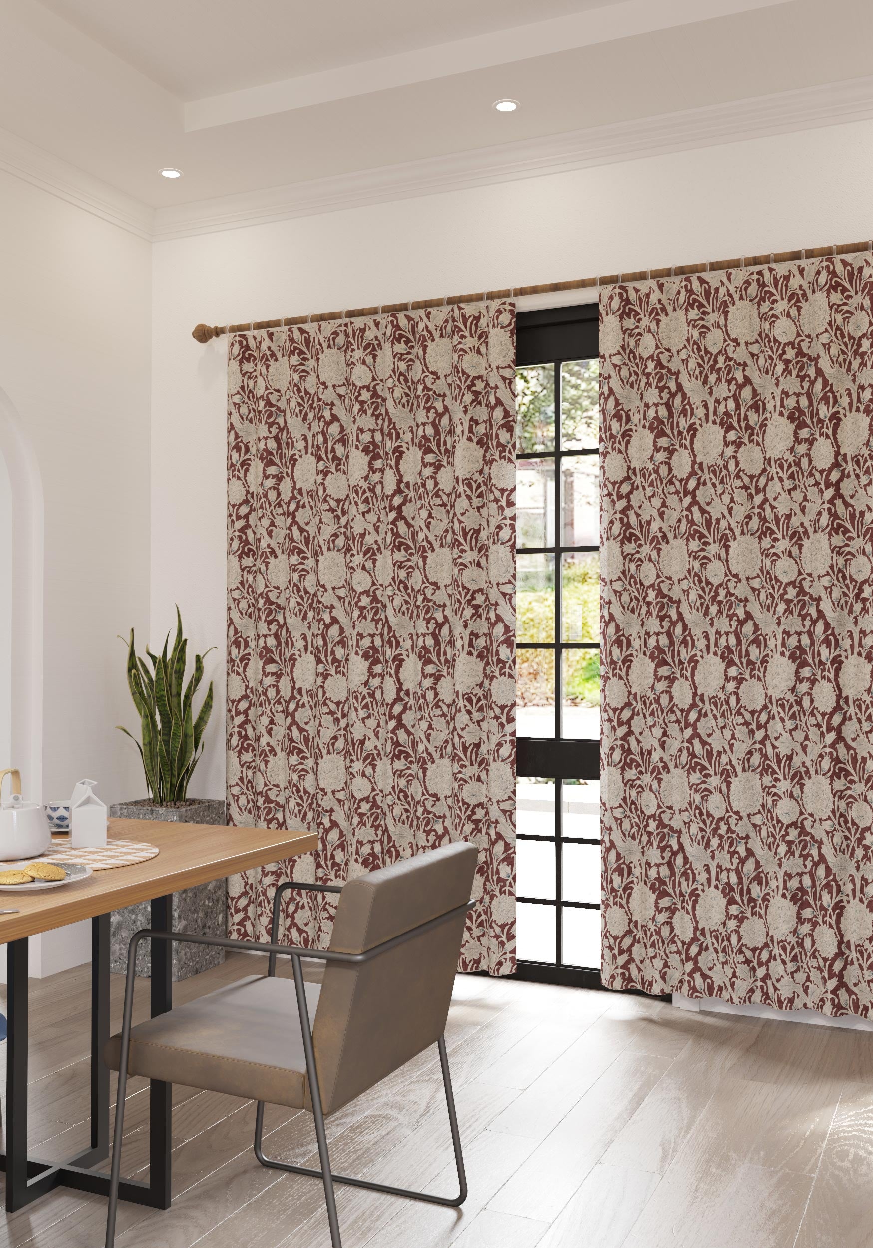 Thalassa Burgundy Vintage Curtain