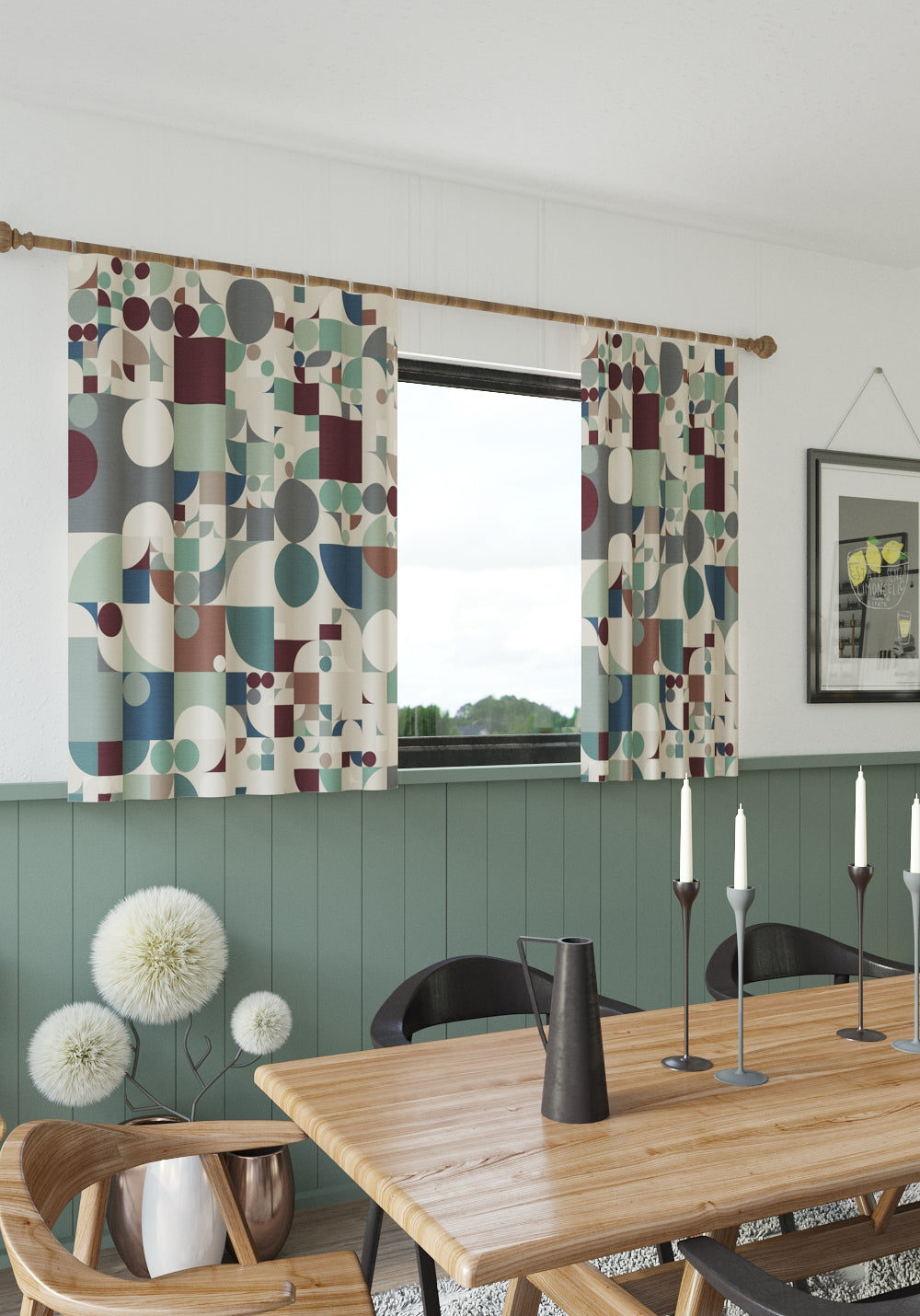 Leandro Geometric Mid Century Curtain
