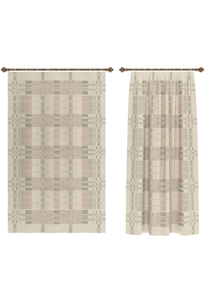 Yavanna Neutral Plaid Curtain