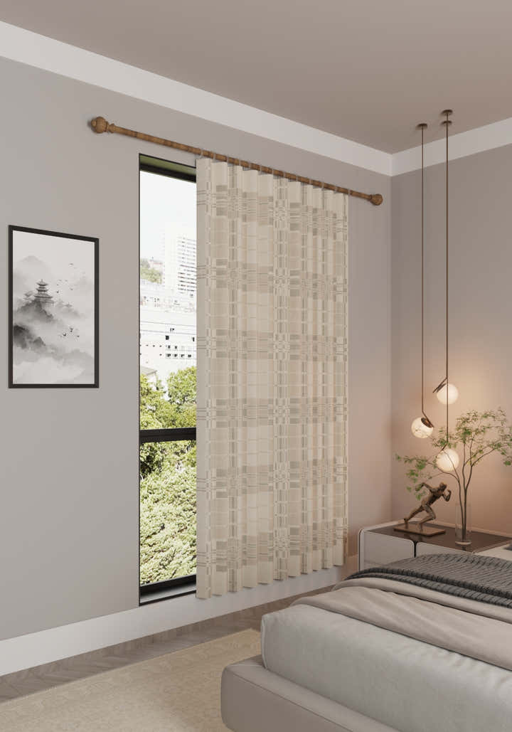 Yavanna Neutral Plaid Curtain