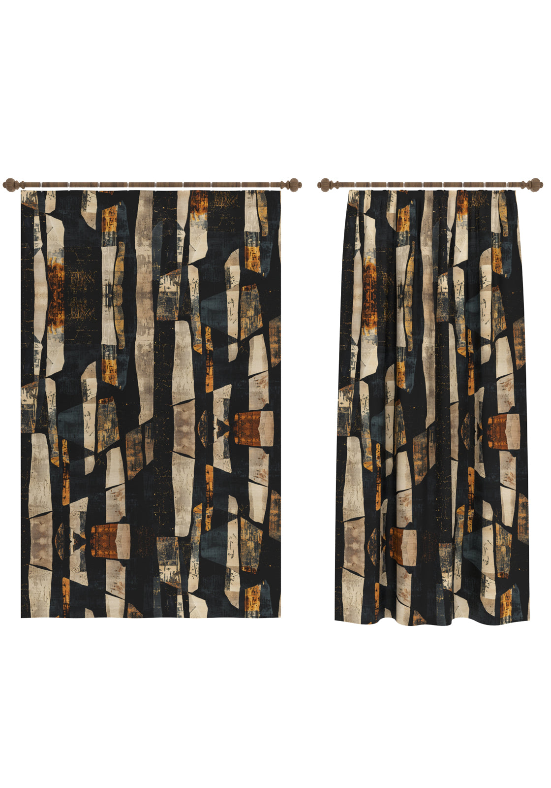 Meliora Abstract Black Curtain