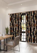 Meliora Abstract Black Curtain