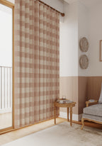 Jove Pink Plaid Curtain