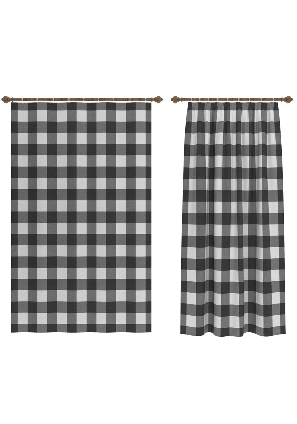 Jove Black and White Plaid Curtain