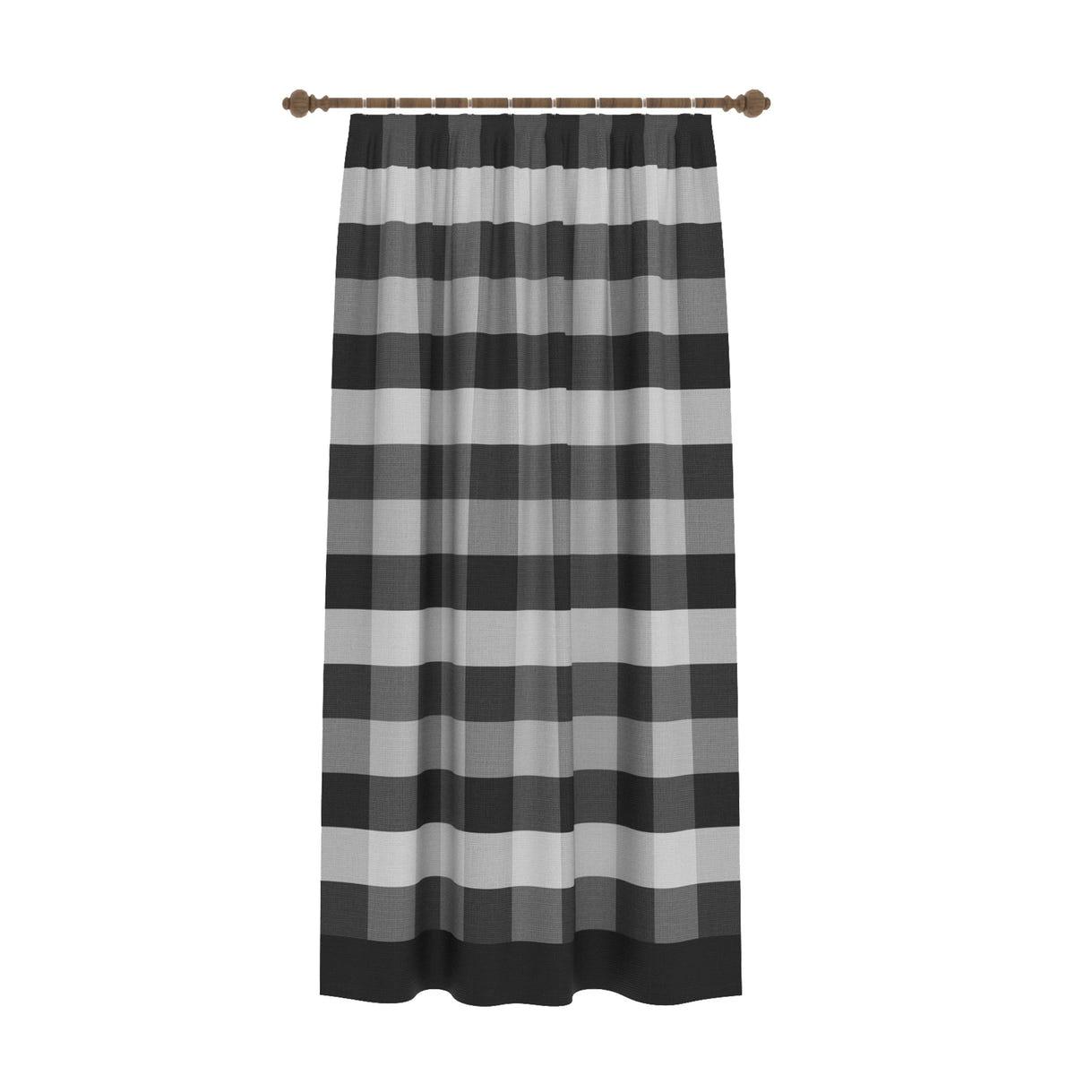 Liam Black Plaid Curtain