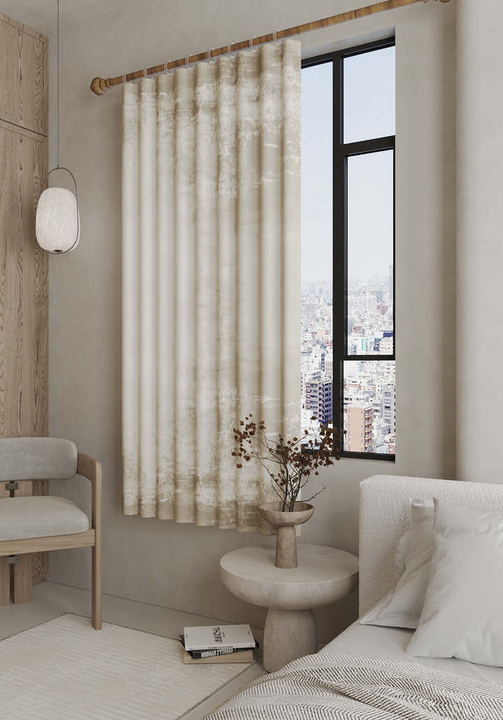 Gabriella Abstract Cream Curtain