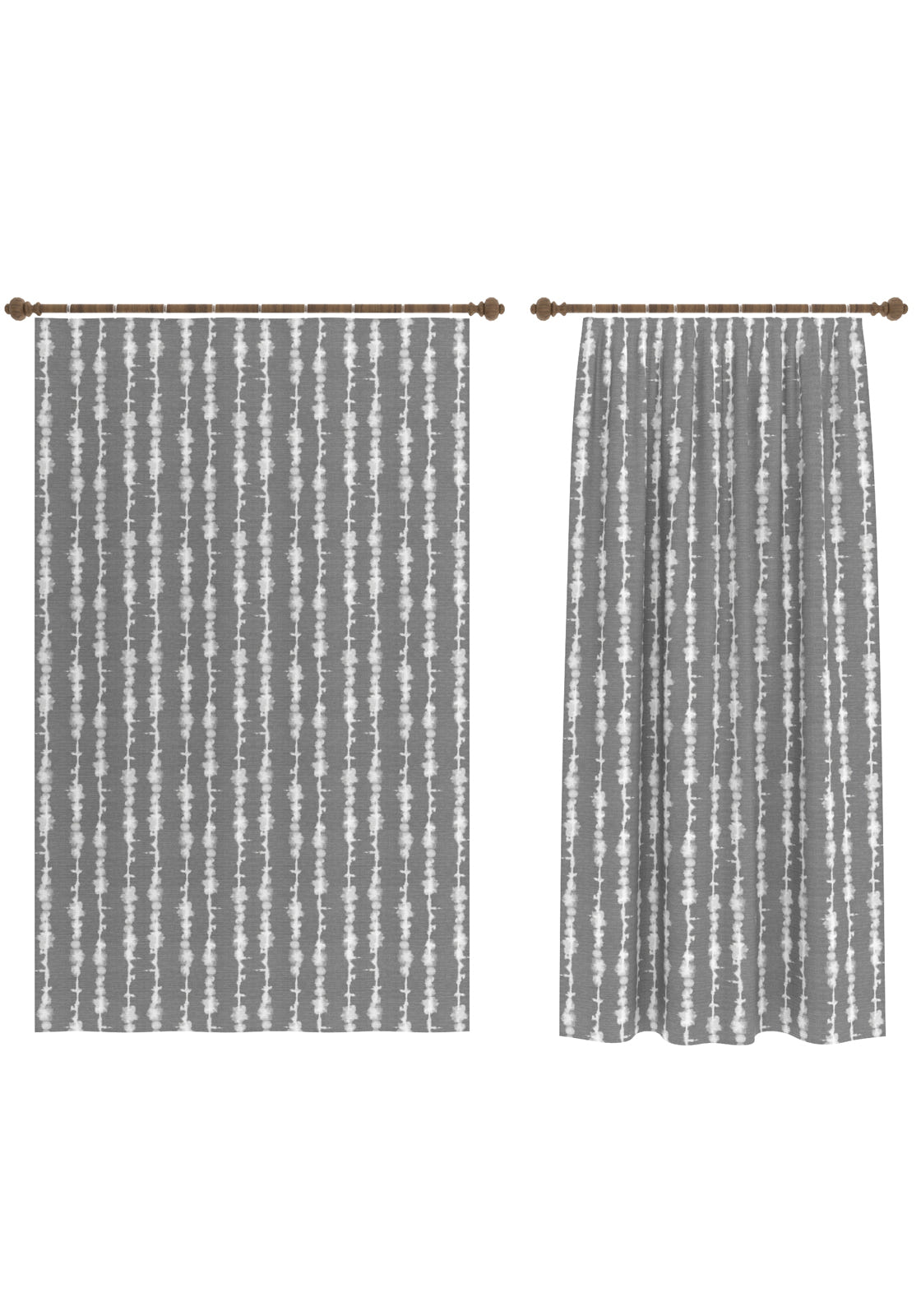 Penelope Grey Striped Curtain
