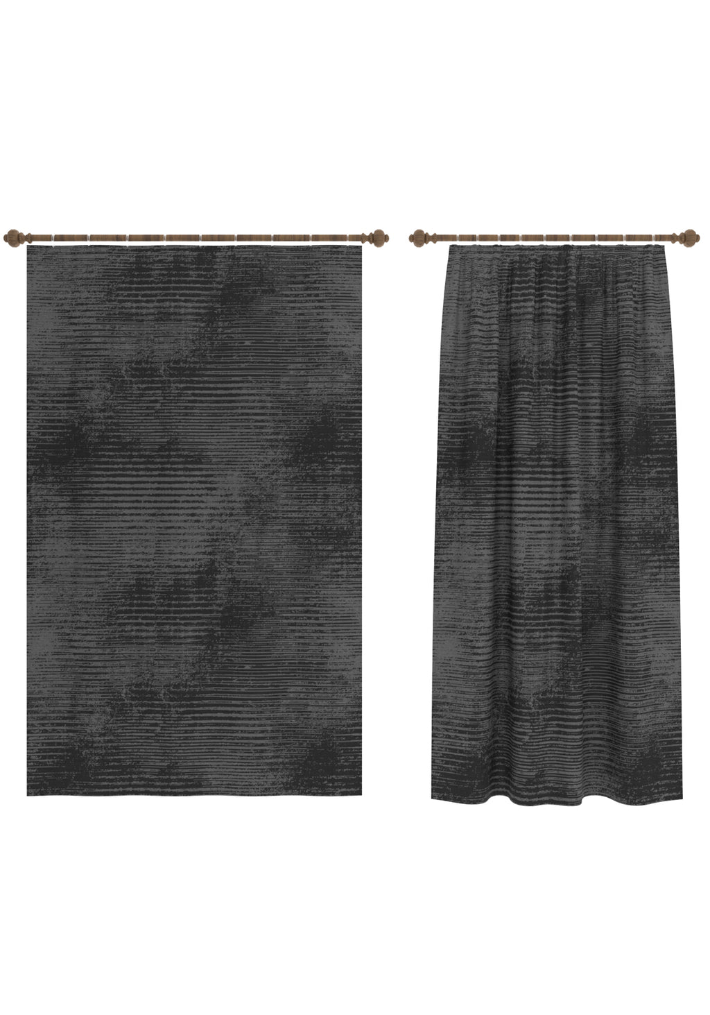 Oliver Charcoal Striped Curtain