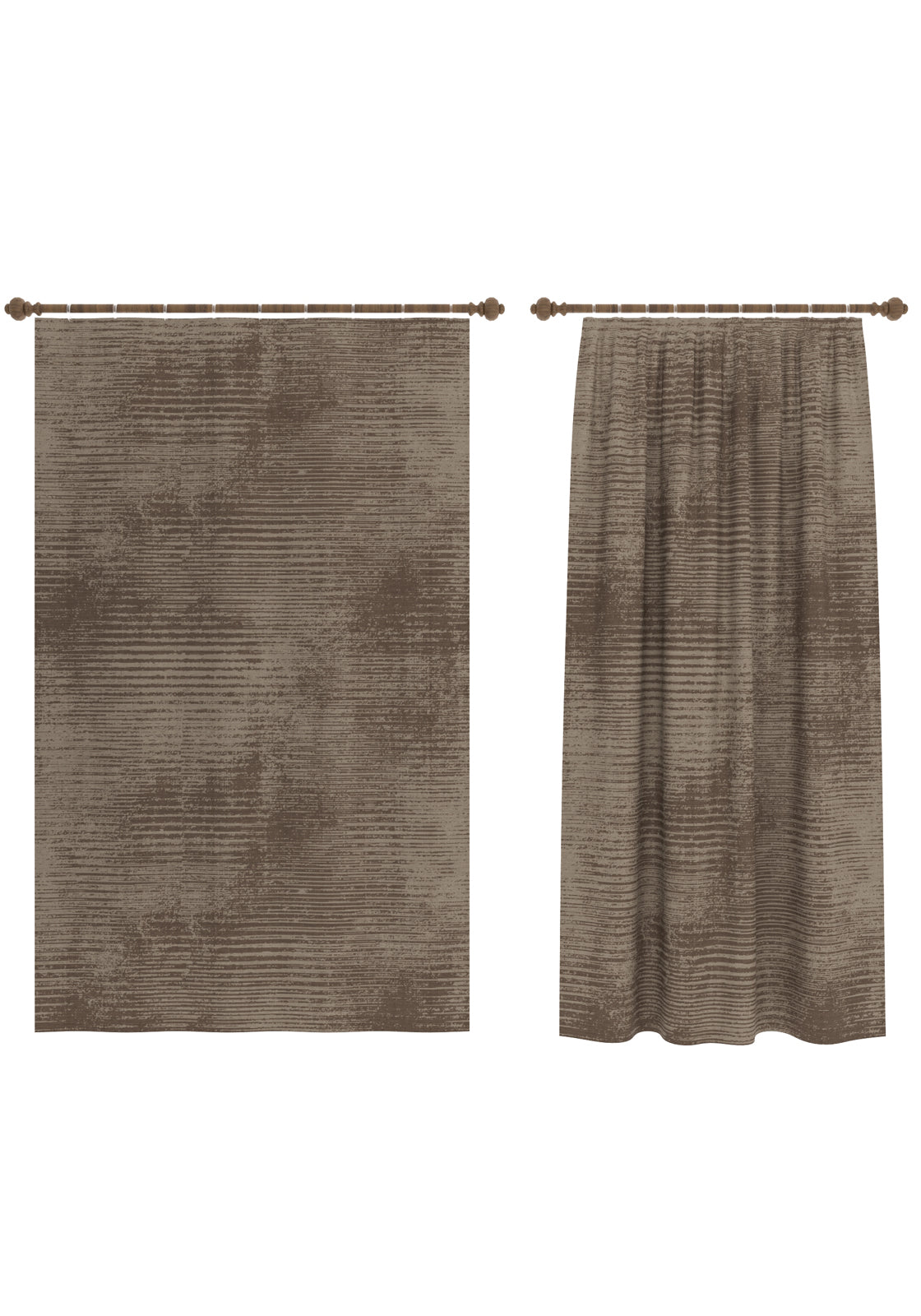Oliver Striped Mocha Curtain